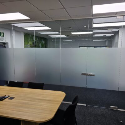 Inline office partition wall.