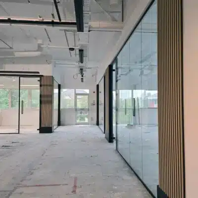 Acoustic Glazed Partitions Installed throughout first floor.