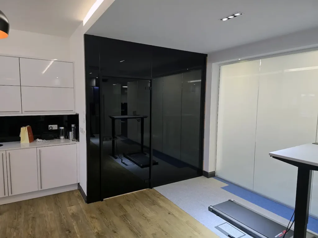 12mm black toughened glass partition wall