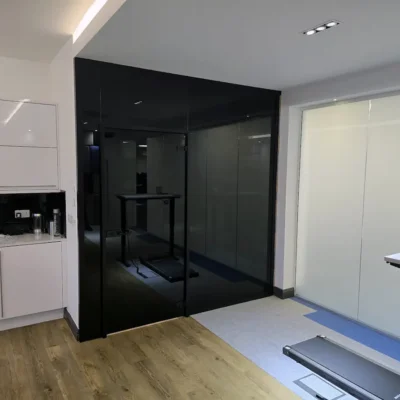12mm black toughened glass partition wall