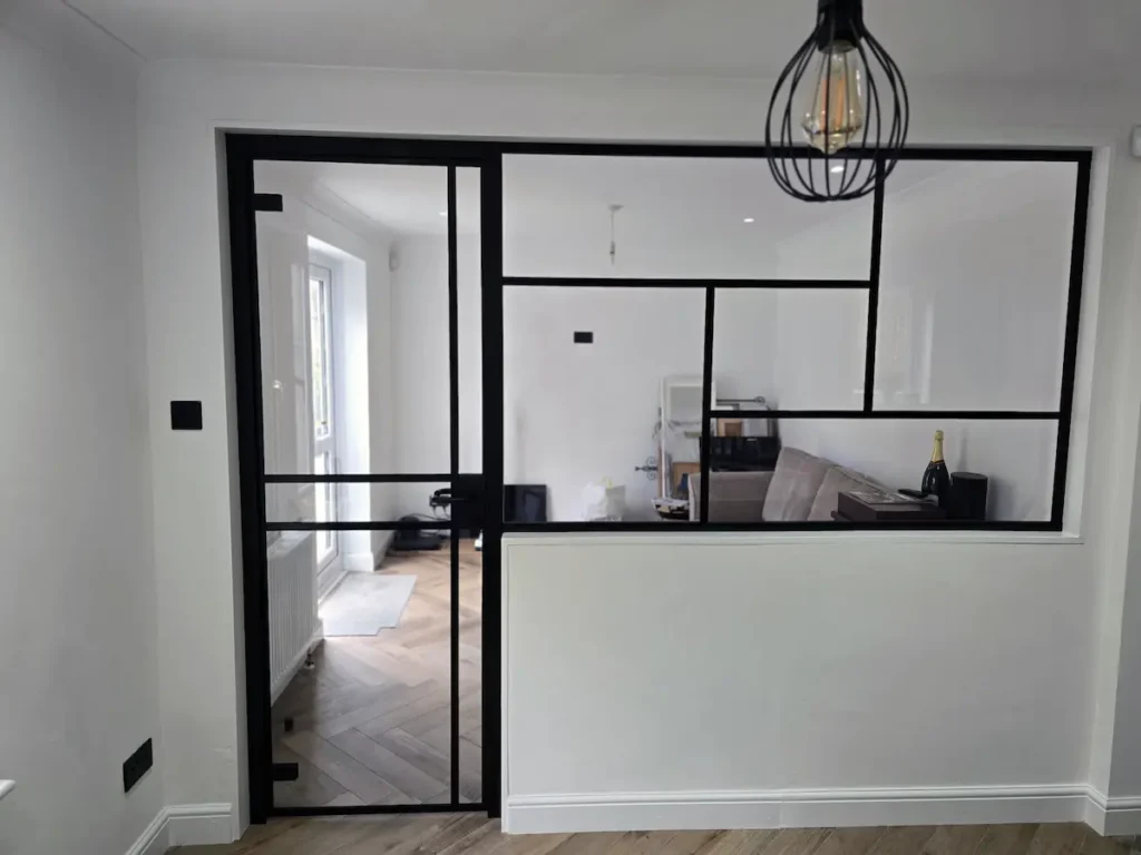 Black Framed Glass Door with Window