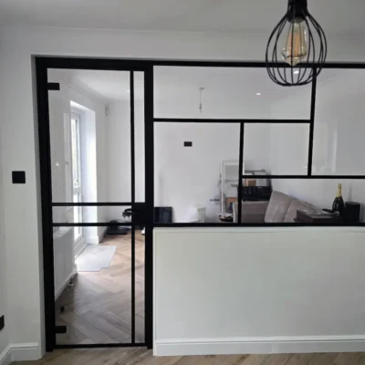 Black Framed Glass Door with Window