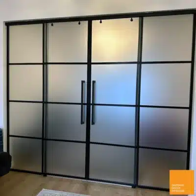 Sliding Glass Double Doors with Side Panels