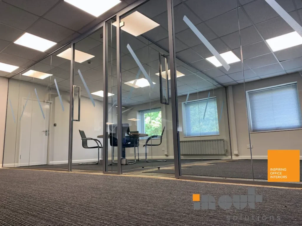 Silver Framed Glass Partition