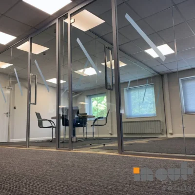Silver Framed Glass Partition