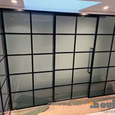 Glass Wall With Sliding Glass Door