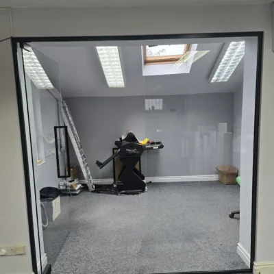 Black Framed Glass Partition