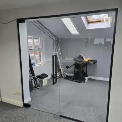 Frameless Glass Door with Side Panel