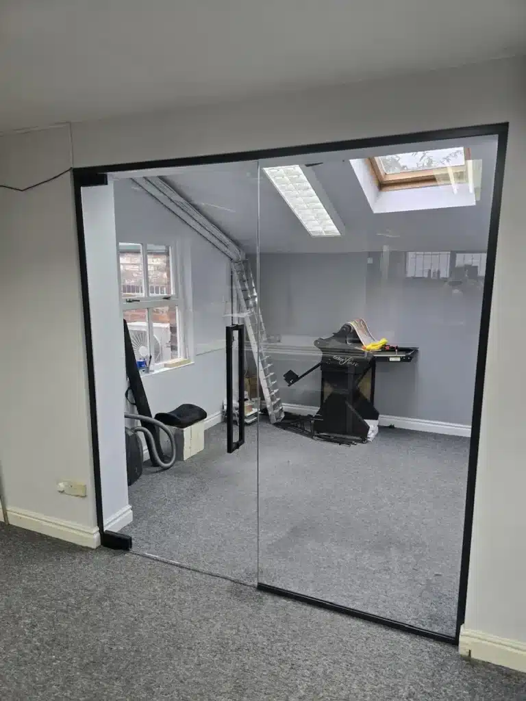 Frameless Glass Door with Side Panel