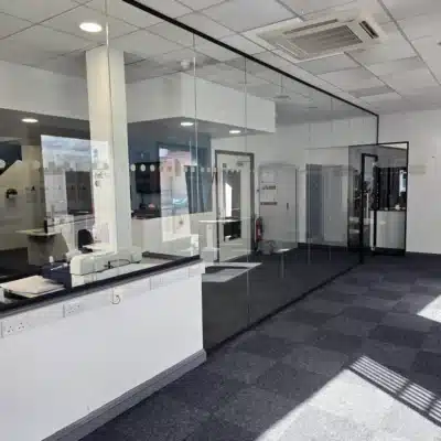 Anthracite Aluminium Framed Glass Partition Wall