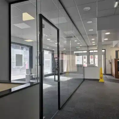 Grimsby Institute Glass Partition Wall Single Glazed