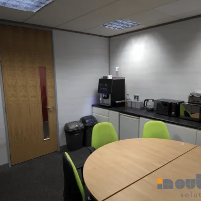 Solid Partition with Timber Door