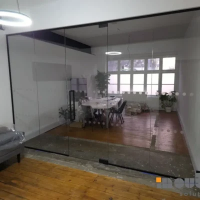 Single Glass Partition Wall with Door