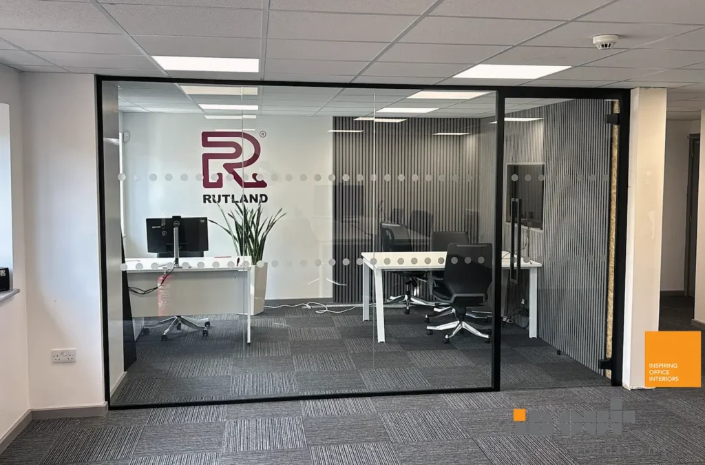 Office Glass Wall with Framed Glass Door