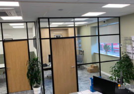 Banded Glass Partitions