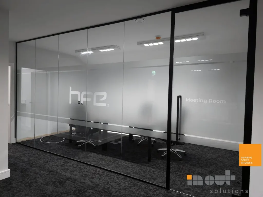 Glass Partition with Framed Glass Door