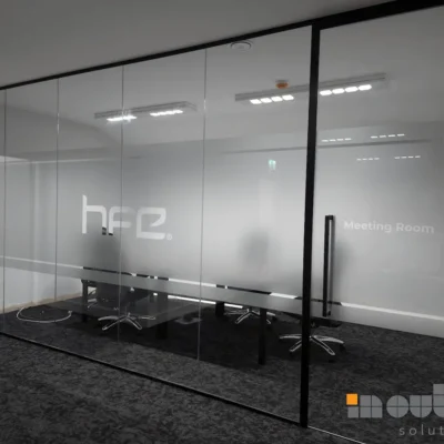 Glass Partition with Framed Glass Door