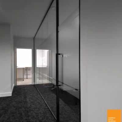 Long Glass Wall with Doors