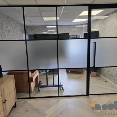 Industrial Glass Partition with Door