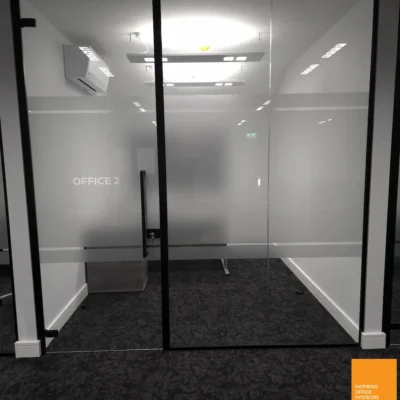Black Framed Glass Wall with Door