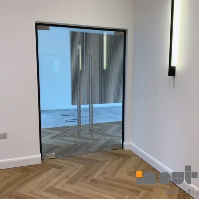 Internal Glass Frameless Double Doors Halifax