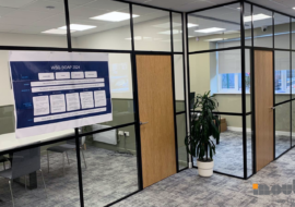 Banded Glass Partitions