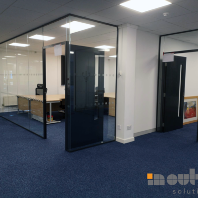 Glass Partition with Solid Timber Doors