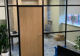 Banded Glass Partitions