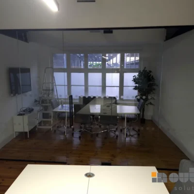 Glass Partition with Frameless Glass Door