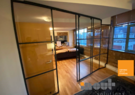 Glass Wall with Sliding Glass Door London