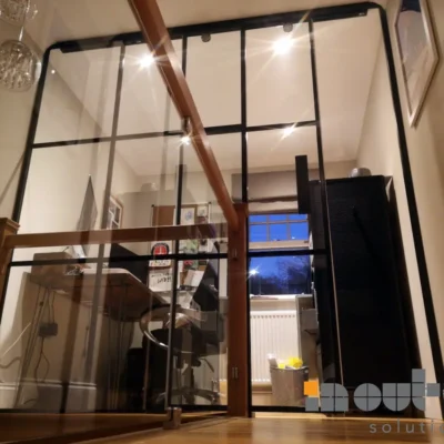 Glass Wall with Sliding Glass Door