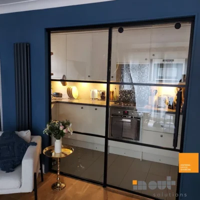 Top Hung Sliding Glass Door with Side Panel