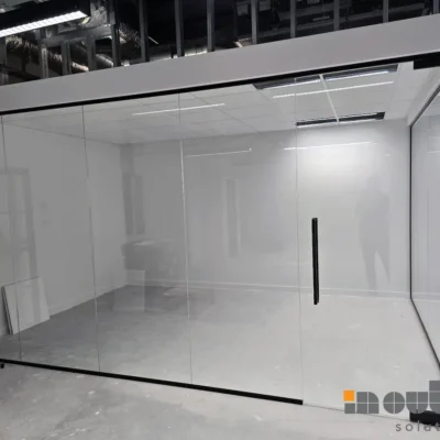 Frameless Glass Meeting Room with Matching Glass Door