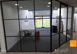 Banded Glass Partitions