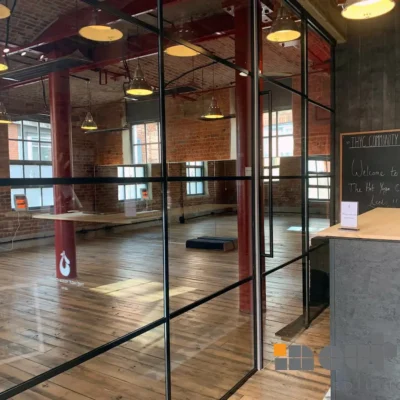 Black Framed Glass Wall in Leeds