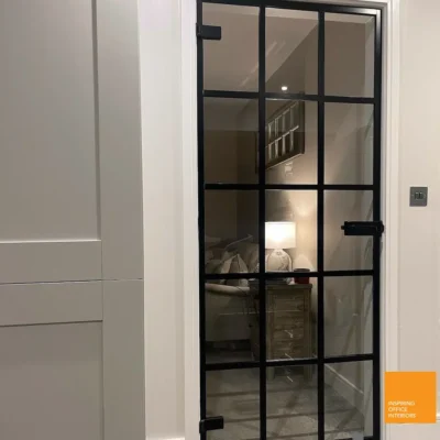 Black Framed Glass Door Internal