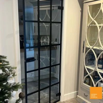 Aluminium Black Glass Door York