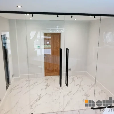 Internal Sliding Glass Double Doors with Side Panel