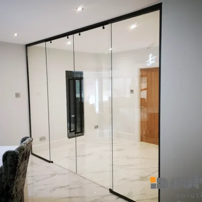 Black Framed Glass Sliding Glass Doors