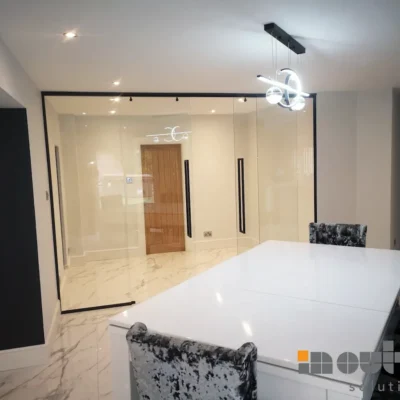 Glass Doors with Pull handles in Black