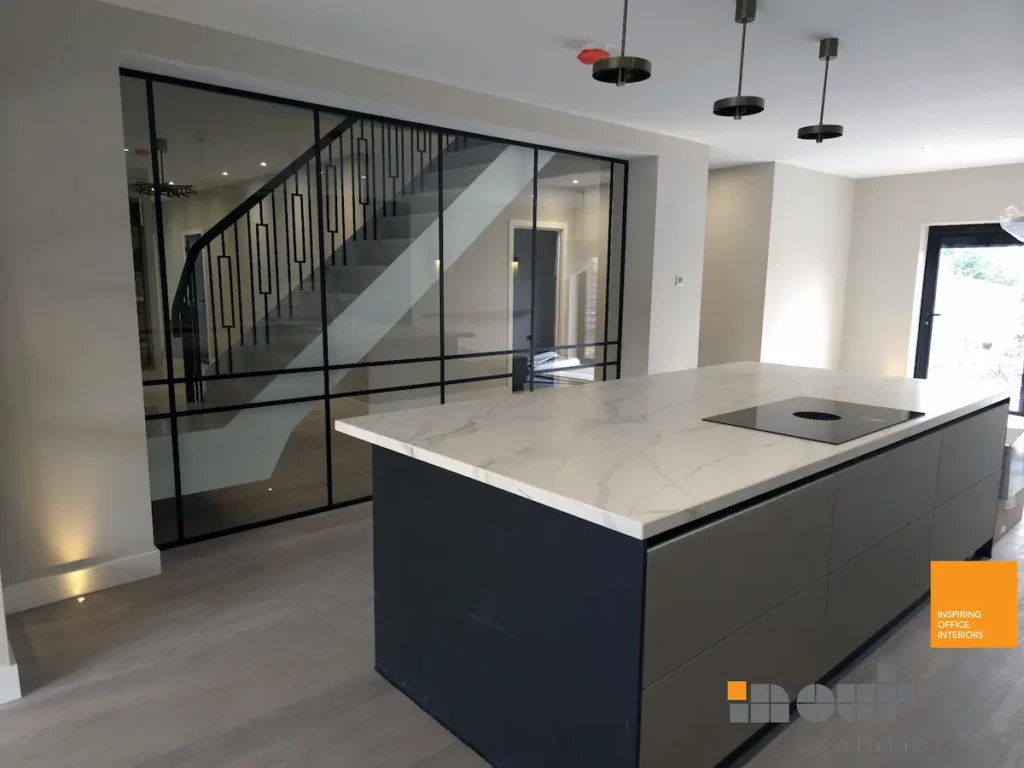 Slimline Aluminium Glazed Room Divider
