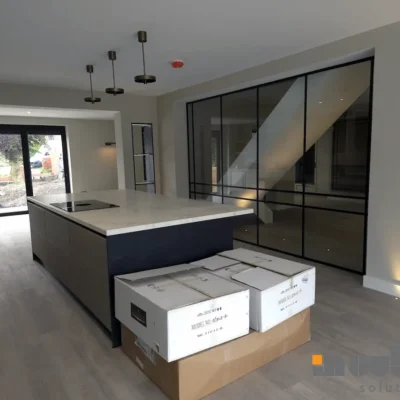 Metal Glass Room Divider