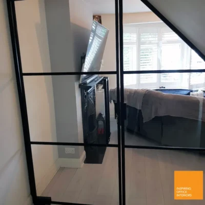 Black Framed Glass Door with Side Panel