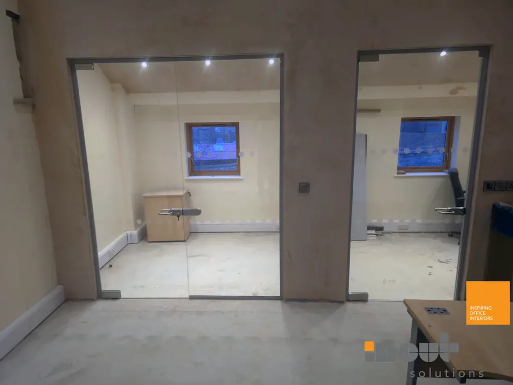 Frameless Glass Partitions with Doors