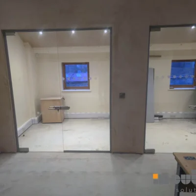 Frameless Glass Partitions with Doors