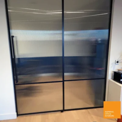 Fluted Glass Sliding Door