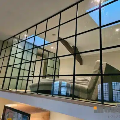 Black Framed Glass Wall with Door