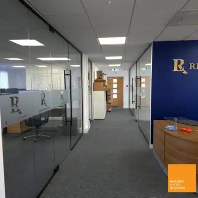 Office Glass Partitions with Frameless Glass Doors