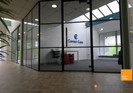 Banded Glass Partitions