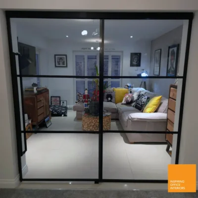 Black Framed Sliding Glass Door